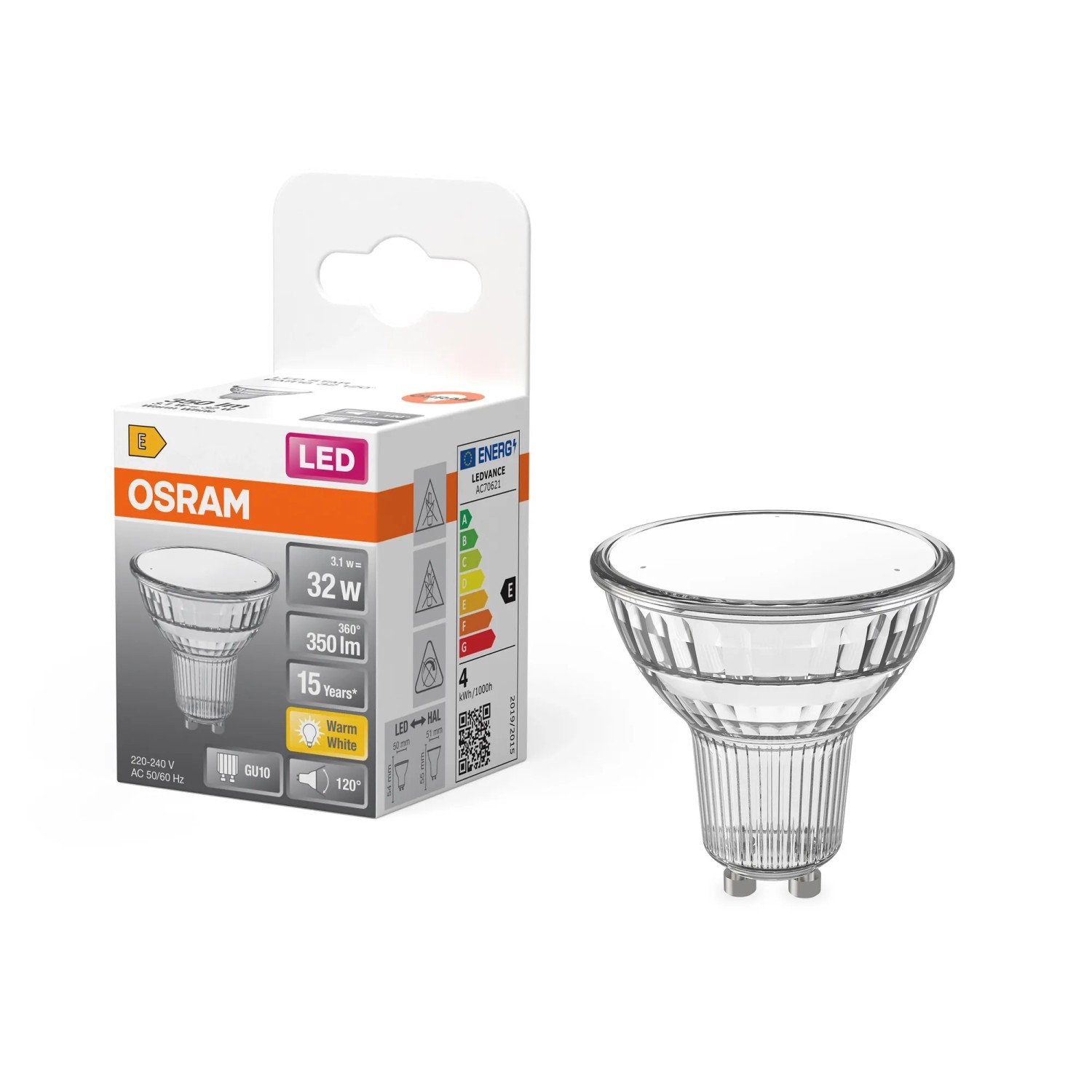 Osram LED-Leuchtmittel GU10 Reflektor PAR16 Warmweiß 3,1 W 350 lm 5,4 cm x 5 cm_3