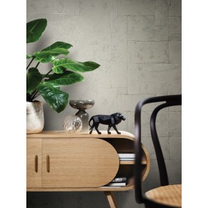 Beige Marburg Vliestapete Papis Loveday mit grafischem Muster im Wohnraum.