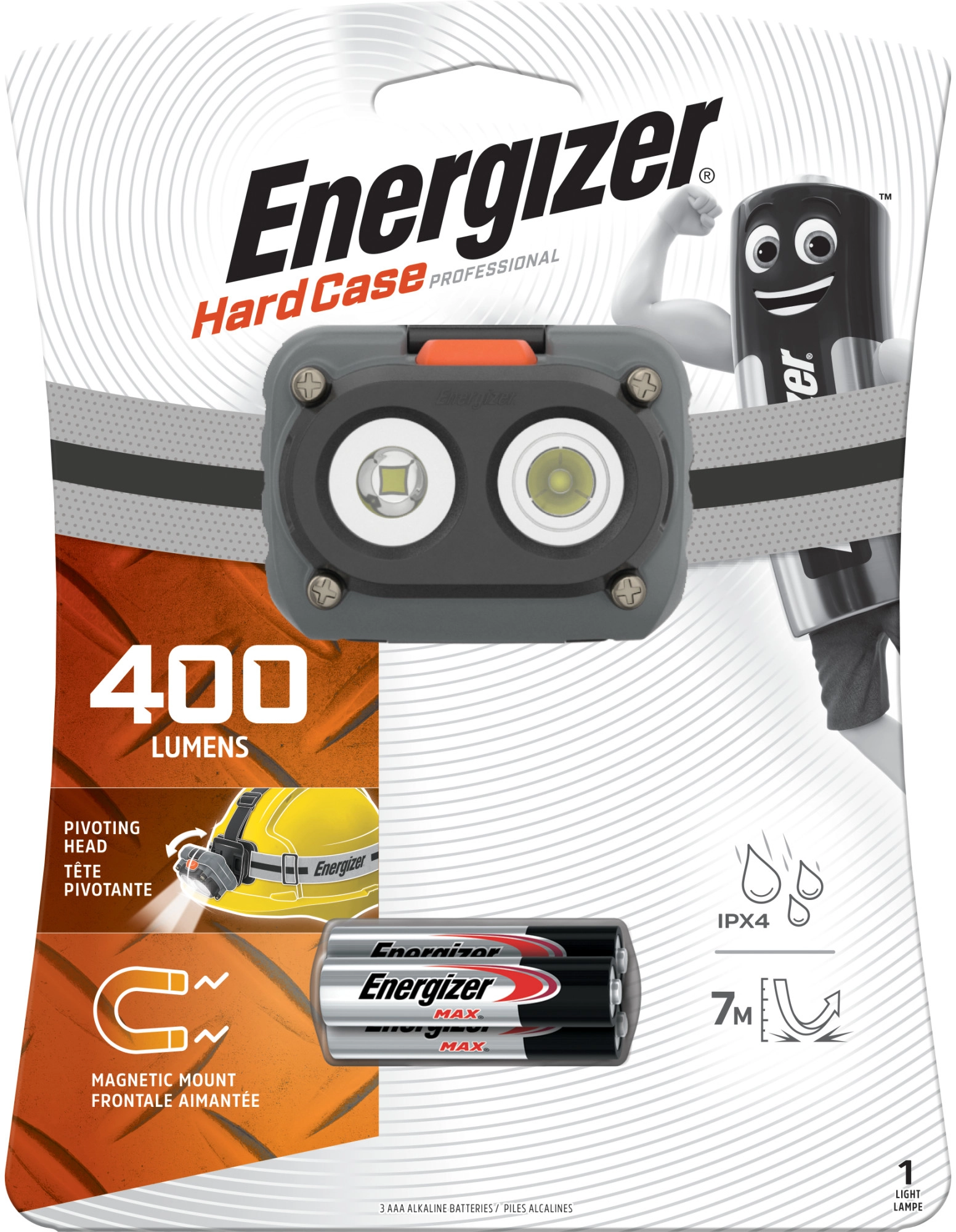 3xAAA Arbeitslampe Magnet Energizer Headlight Hardcase