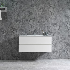 Sanotechnik Einzelwaschtisch Corbo, 100 cm, Weiß Matt, mit zwei Schubladen und Softclose.