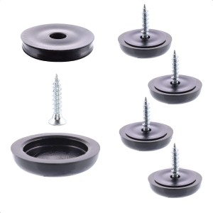 Wagner QuickClick Möbelgleiter Set, 12-teilig, schwarz-grau, Ø 20mm. Für Teppich, Kork, Beton.