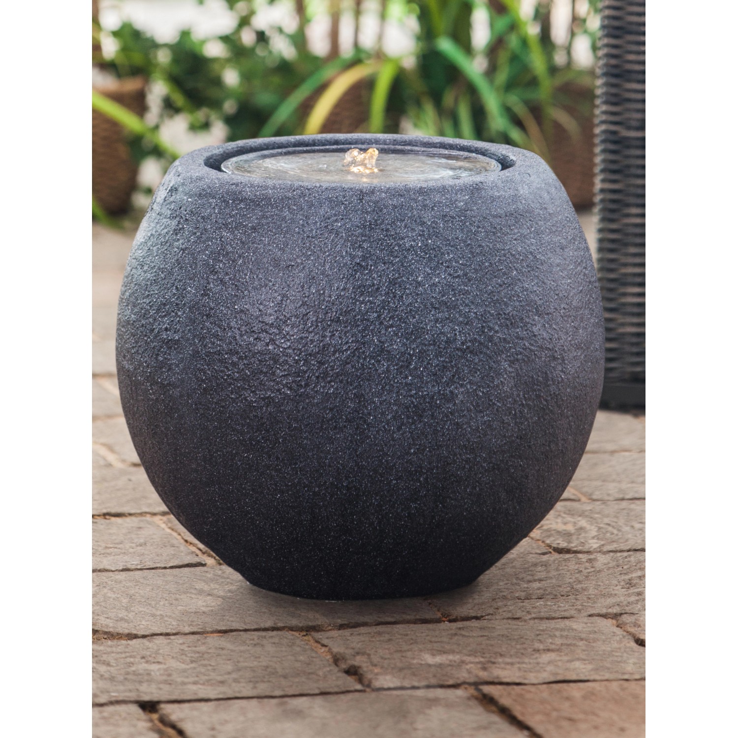 Heissner GartenbrunnenKomplettSet Ball Black LED kaufen bei OBI