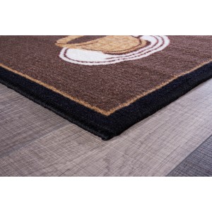 Teppichläufer Coffee, 67x180 cm, mit Kaffeetassen-Motiv. Küchenläufer, braun.