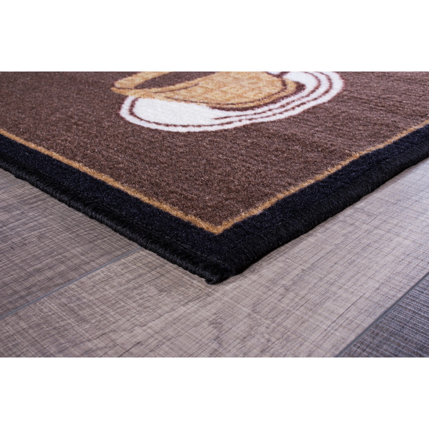 Teppichläufer Coffee, 67x180 cm, mit Kaffeetassen-Motiv. Küchenläufer, braun.