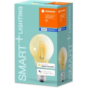 Ledvance Smart+ Bluetooth LED-Lampe, Kolbenform, Filament Gold, E27, 5,5W. Smarte Beleuchtung für Ihr Zuhause.