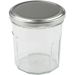 Dr. Oetker Einmachglas, 324 ml, transparentes Glas mit silbernem Deckel, ideal zum Einkochen.