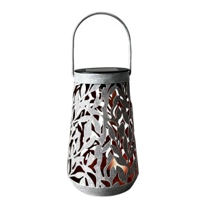 Schönenberger LED-Solarlaterne Olea mit Olivenblattmuster, Ø 20 cm.