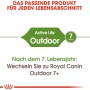 Royal Canin Outdoor Katzenfutter für Freigänger ab 7 Jahren. Active Life Logo.