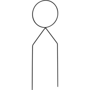 Schwarzer Pflanzstab Form 2 aus Metall, 34cm hoch, geometrisches Design für Pflanztöpfe.