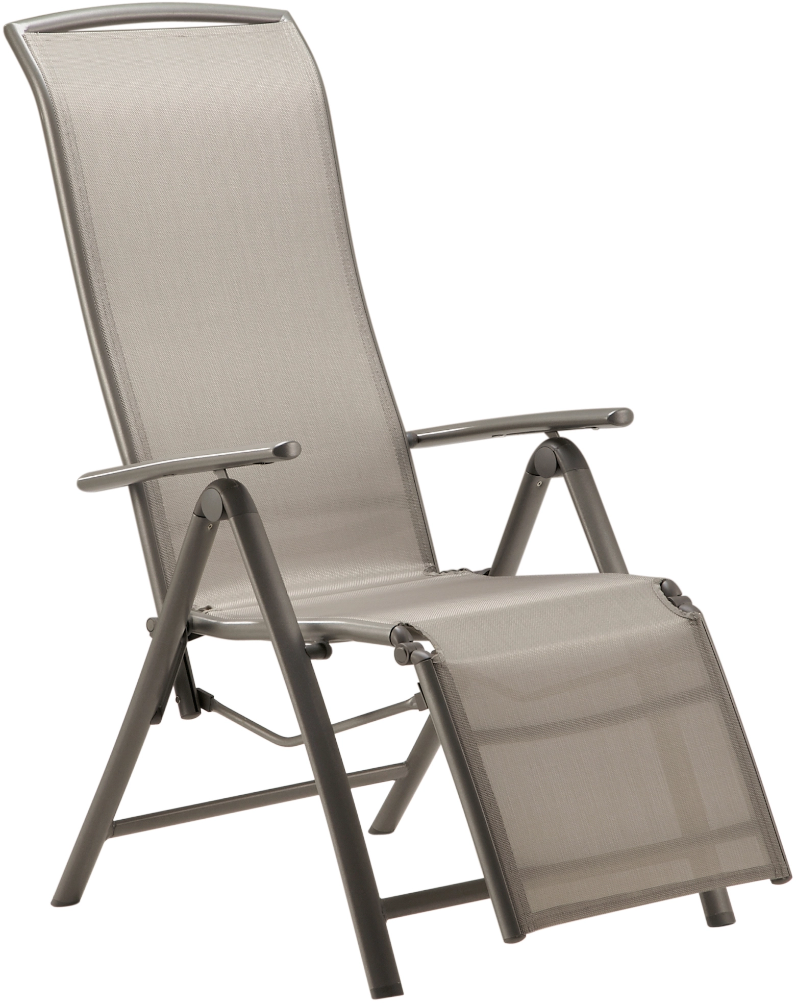 Relaxsessel Vigo mit verstellbarer Rückenlehne und Fußstütze Textilen Grau  kaufen bei OBI