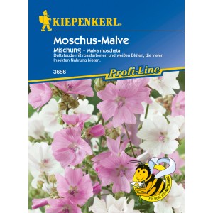 Kiepenkerl Moschus-Malve Mischung mit rosa und weißen Blüten.