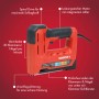 Arrow Elektrotacker ET501F: Kompakter, roter Tacker für Klammern und Nägel mit Softgriff.