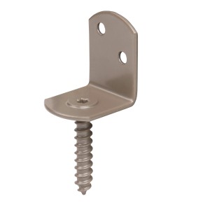 Duravis Flechtzaunhalter L-Form, perlbeige, mit Schraube zur Zaunbefestigung.