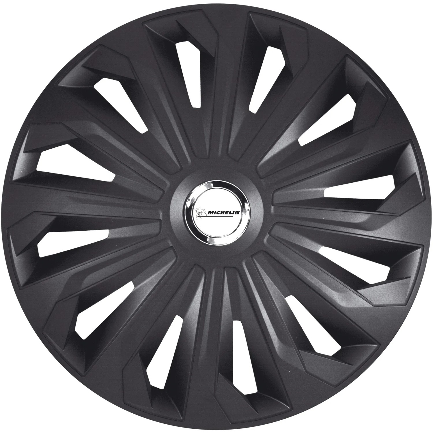 Michelin Radzierblende Fabienne, 14 Zoll, schwarz mit Chromring. Für PKW und andere Fahrzeuge.