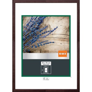 OBI Holz-Wechselrahmen, dunkelbraun, 50x70 cm. Bilderrahmen für Fotos und Drucke.