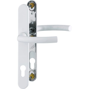 Weißer Hoppe Türgriff Lima aus Aluminium für Profiltüren.