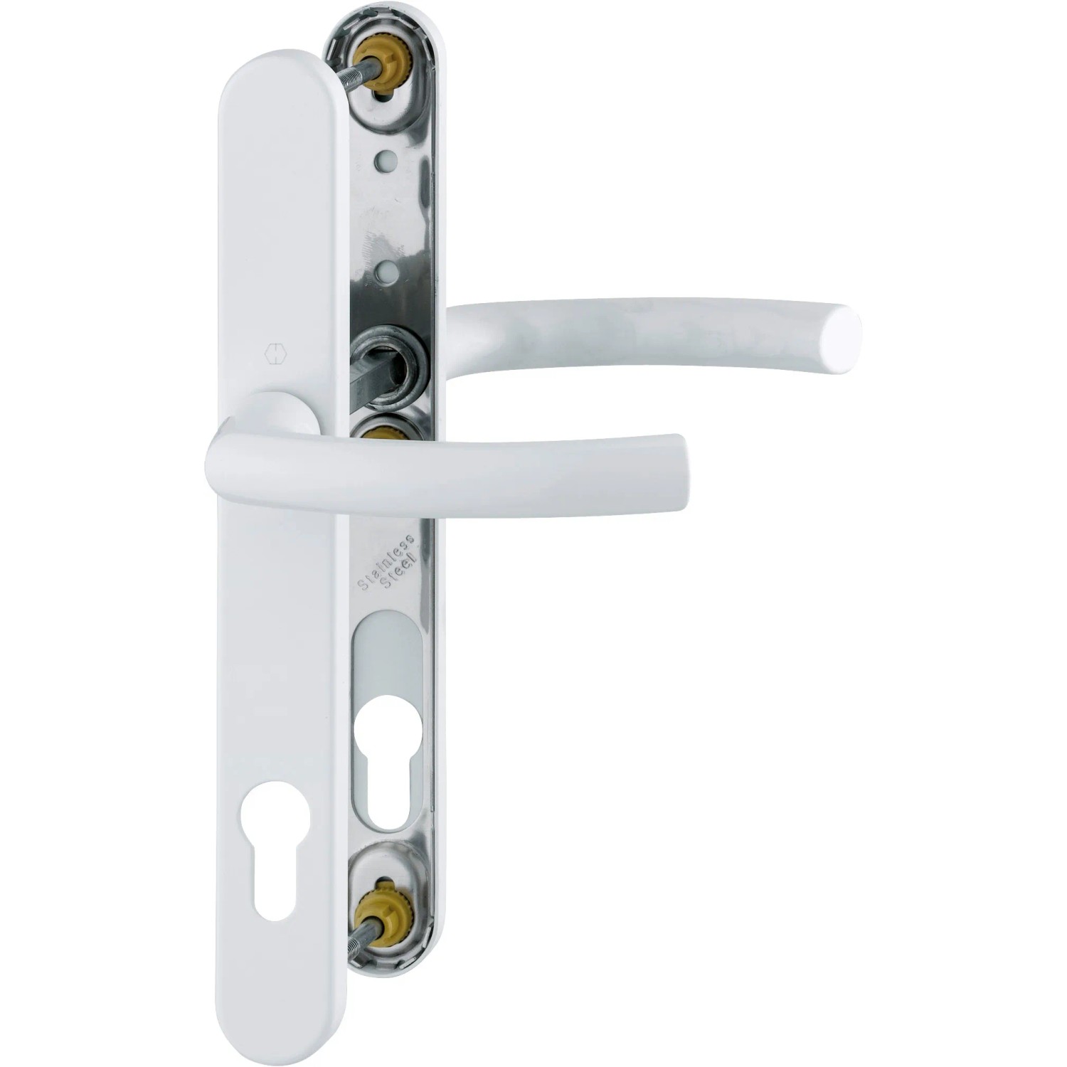 Weißer Hoppe Türgriff Lima aus Aluminium für Profiltüren.