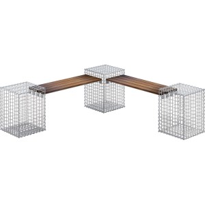 Gabiona 3-Gabionenbank Cumaru 45 cm x 60 cm x 45 cm Maschenweite 5 cm x 5 cm