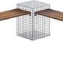 Gabiona 3-Gabionenbank aus Cumaru-Holz, 45x60x45 cm, Maschenweite 5x5 cm. Moderne Sitzecke für den Garten.