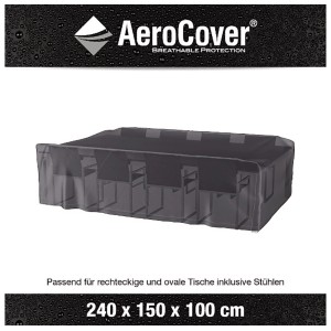Aerocover Schutzhülle für Sitzgruppen, atmungsaktiv, 240x150x100 cm.