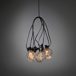 Konstsmide LED Biergartenkette mit 10 LED Tropfen Leuchtmitteln für stimmungsvolle Außenbeleuchtung.