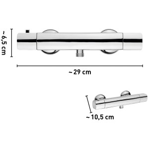baliv Thermostat-Duscharmatur DU-5050 Chrom, Aufputz-Thermostat mit Verbrühschutz und Cool-Feel-Technologie.