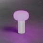 Weiße Konstsmide LED-Tischleuchte Antibes, ø 13 cm, mit violettem Lichtschein. Dekoleuchte für Innen und Außen.