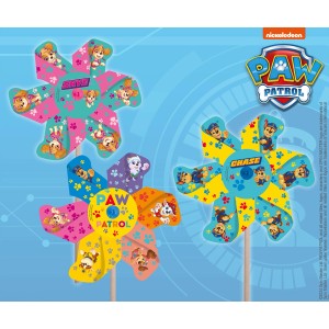 Happy People Windmühle Paw Patrol, 3-fach sortiert. Bunte Designs mit Skye, Chase und Paw Patrol Logo.