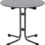 Runder, anthrazitfarbener Siena Garden Klapptisch Sola, Ø 80 cm, ideal für Balkon oder Garten.