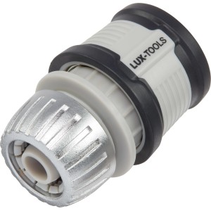 LUX Schlauchstück Metall mit Wasserstopp für 13 mm (1/2") Schlauch