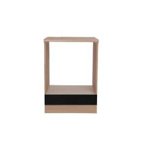 Respekta Herdumbauschrank Merle, 60 cm, schwarz, mit Arbeitsplatte.