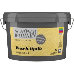 Eimer Schöner Wohnen Wisch-Optik Effektlasur 1 l, transparent für kreative Wandgestaltung.