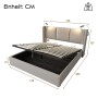 okwish Polsterbett 160x200cm mit Stauraum USB Leselicht Jugendzimmer Beige ohne Matratze_5