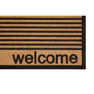 Astra Türmatte 'Welcome' mit Streifenmuster, Natur, 45x75 cm, für den Eingangsbereich.