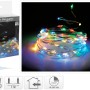 LED Lichterkette mit 100 bunten LEDs auf Silberdraht, batteriebetrieben für den Innenbereich.