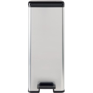 Curver Deco Slim Mülleimer, 40 l, mit Pedal, Silber metallic.