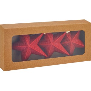 Weihnachtssterne Deko, 3 rote Sterne im Set, Baumbehang für festliche Dekoration.