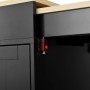 okwish Kücheninsel mit Rollen Schubladen Ausziehbarer Essbereich 112-186.8x45x93cm Schwarz_10