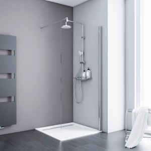 Schulte Duschwand Walk In Alexa Style 2.0 Chrom-Optik 190 cm x 100 cm