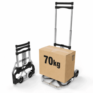 BigDean Aluminium Transportkarre Klappbar Sackkarre Bis 70 Kg Plus 110 Cm Teleskopgriff Anti Rutsch Pads Leise Soft Räder Inkl 2 Expanderseile Leicht