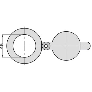 Basi Sichtschutzblende für Türspion, Messing verchromt, schwenkbar, mit 14mm Innendurchmesser.