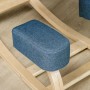 Blaues, gepolstertes Kniepolster aus Polyester und heller Birkenholzrahmen des Vinsetto Kniestuhls.