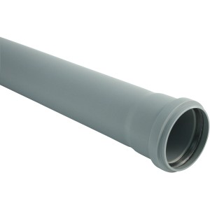 Graues Marley HT-Rohr DN 75 mit Steckmuffe, 500 mm lang, für die Gebäudeentwässerung.