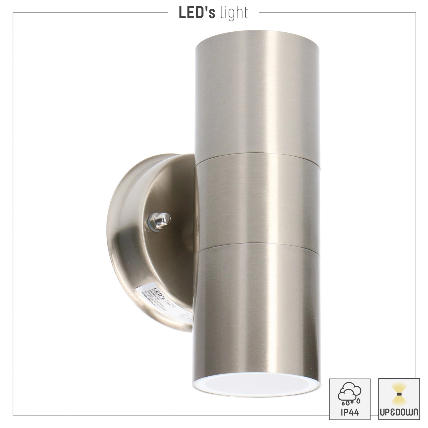 Moderne LED`s light Außenwandleuchte, 2-flammig, aus Edelstahl für den Außenbereich.