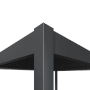 Detail des Weide Deluxe Pavillons: anthrazitfarbener Aluminiumpfosten und Lamellendach für Terrassenüberdachung.
