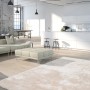 Hochflorteppich Aveiro 660 Ivory, 80x150 cm. Weicher, heller Teppich im Wohnzimmer.