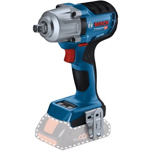 Bosch Professional GDS 18 V-450 PC Akku-Drehschlagschrauber, blau/silber, mit Gürtelclip.