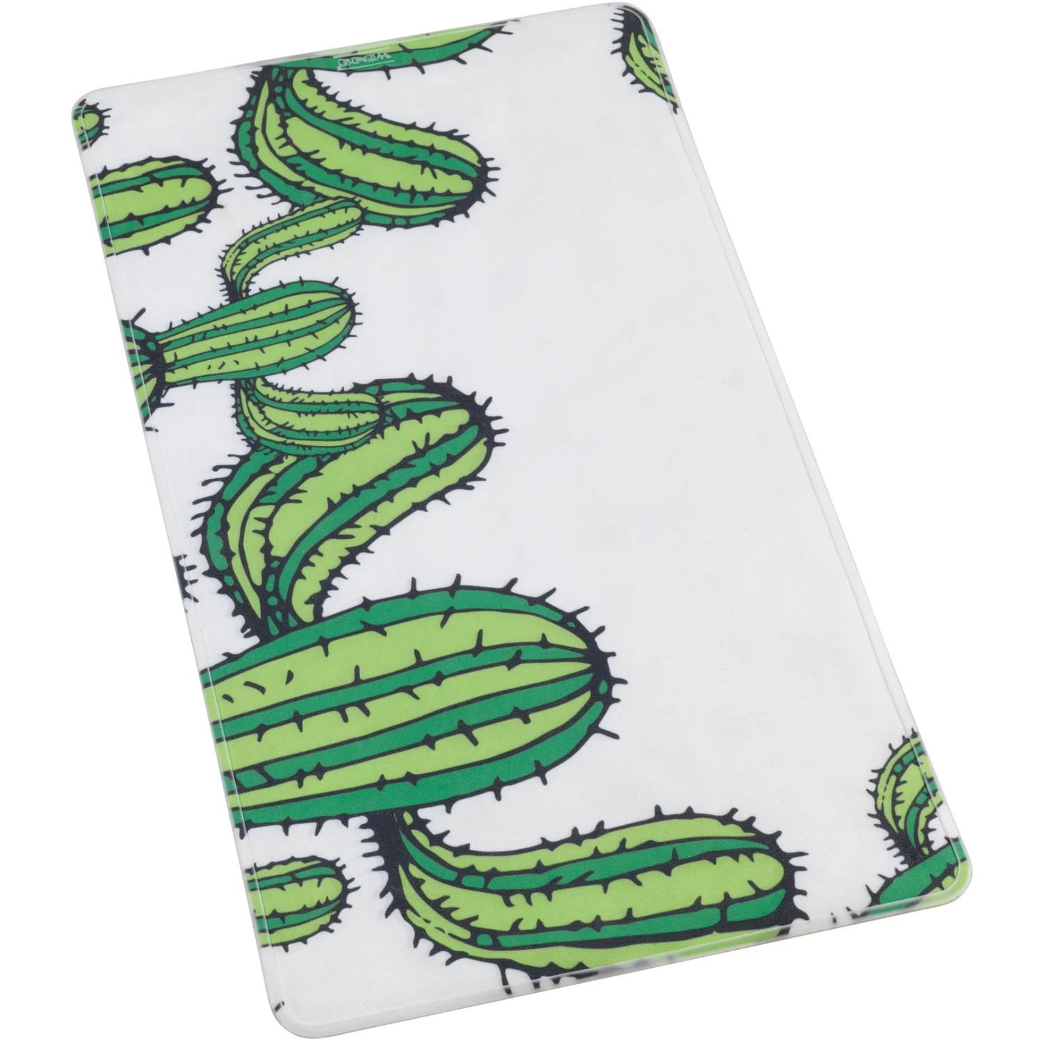 Wenko Wanneneinlage Cactus, 70x40 cm, mit grünem Kaktus-Muster für sicheren Halt in der Badewanne.