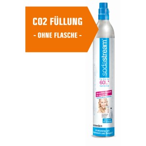 SodaStream CO2-Zylinder ohne Flasche für bis zu 60L Sprudelwasser. Kartuschensystem für Wassersprudler.