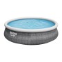 Bestway Fast Set Pool, Ø 457 cm, Schiefergrau. Quick-Up Pool mit Luftring und Rattan-Optik.